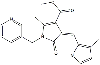 methyl 2-methyl-4-[(3-methyl-2-thienyl)methylene]-5-oxo-1-(3-pyridinylmethyl)-4,5-dihydro-1H-pyrrole-3-carboxylate Structure