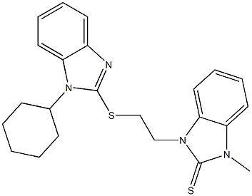 1-{2-[(1-cyclohexyl-1H-benzimidazol-2-yl)sulfanyl]ethyl}-3-methyl-1,3-dihydro-2H-benzimidazole-2-thione Structure