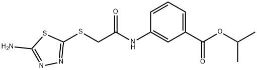 isopropyl 3-({[(5-amino-1,3,4-thiadiazol-2-yl)sulfanyl]acetyl}amino)benzoate Structure