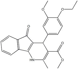 methyl 4-(4-ethoxy-3-methoxyphenyl)-2-methyl-5-oxo-4,5-dihydro-1H-indeno[1,2-b]pyridine-3-carboxylate Structure