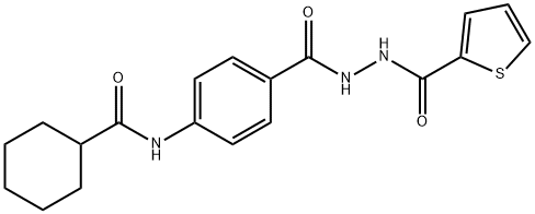 N-(4-{[2-(2-thienylcarbonyl)hydrazino]carbonyl}phenyl)cyclohexanecarboxamide Structure