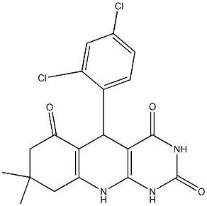 5-(2,4-dichlorophenyl)-8,8-dimethyl-5,8,9,10-tetrahydropyrimido[4,5-b]quinoline-2,4,6(1H,3H,7H)-trione Structure