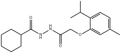 N'-[2-(2-isopropyl-5-methylphenoxy)acetyl]cyclohexanecarbohydrazide 구조식 이미지