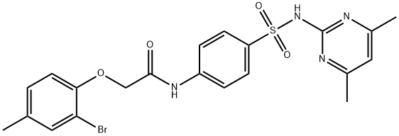 2-(2-bromo-4-methylphenoxy)-N-(4-{[(4,6-dimethyl-2-pyrimidinyl)amino]sulfonyl}phenyl)acetamide Structure