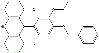 9-[4-(benzyloxy)-3-ethoxyphenyl]-3,4,6,7,9,10-hexahydro-1,8(2H,5H)-acridinedione 구조식 이미지