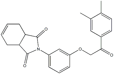 2-{3-[2-(3,4-dimethylphenyl)-2-oxoethoxy]phenyl}-3a,4,7,7a-tetrahydro-1H-isoindole-1,3(2H)-dione 구조식 이미지