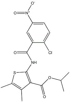 isopropyl 2-({2-chloro-5-nitrobenzoyl}amino)-4,5-dimethyl-3-thiophenecarboxylate Structure