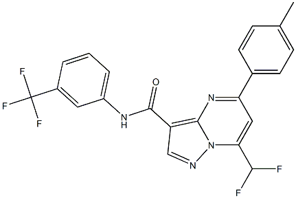 7-(difluoromethyl)-5-(4-methylphenyl)-N-[3-(trifluoromethyl)phenyl]pyrazolo[1,5-a]pyrimidine-3-carboxamide 구조식 이미지