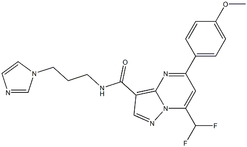 7-(difluoromethyl)-N-[3-(1H-imidazol-1-yl)propyl]-5-(4-methoxyphenyl)pyrazolo[1,5-a]pyrimidine-3-carboxamide 구조식 이미지