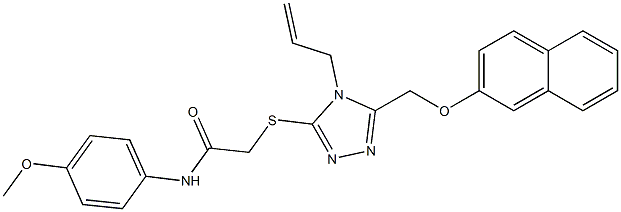 2-({4-allyl-5-[(2-naphthyloxy)methyl]-4H-1,2,4-triazol-3-yl}sulfanyl)-N-(4-methoxyphenyl)acetamide Structure