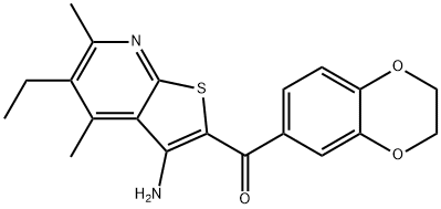 (3-amino-5-ethyl-4,6-dimethylthieno[2,3-b]pyridin-2-yl)(2,3-dihydro-1,4-benzodioxin-6-yl)methanone 구조식 이미지