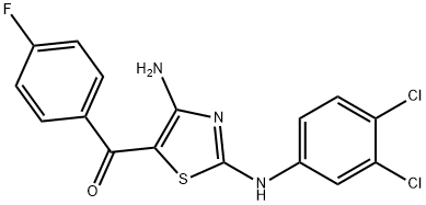 [4-amino-2-(3,4-dichloroanilino)-1,3-thiazol-5-yl](4-fluorophenyl)methanone 구조식 이미지