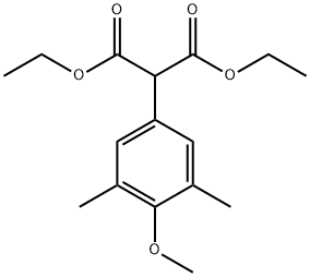 Propanedioic acid, 2-(4-methoxy-3,5-dimethylphenyl)-, 1,3-diethyl ester Structure