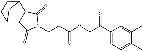 2-(3,4-dimethylphenyl)-2-oxoethyl 3-(3,5-dioxo-4-azatricyclo[5.2.1.0~2,6~]dec-4-yl)propanoate 구조식 이미지
