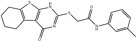 N-(3-methylphenyl)-2-[(4-oxo-3,4,5,6,7,8-hexahydro[1]benzothieno[2,3-d]pyrimidin-2-yl)sulfanyl]acetamide Structure