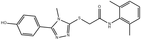 N-(2,6-dimethylphenyl)-2-{[5-(4-hydroxyphenyl)-4-methyl-4H-1,2,4-triazol-3-yl]sulfanyl}acetamide 구조식 이미지