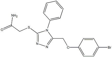 2-[(5-{[(4-bromophenyl)oxy]methyl}-4-phenyl-4H-1,2,4-triazol-3-yl)sulfanyl]acetamide 구조식 이미지