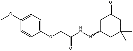 N'-(3,3-dimethyl-5-oxocyclohexylidene)-2-(4-methoxyphenoxy)acetohydrazide 구조식 이미지