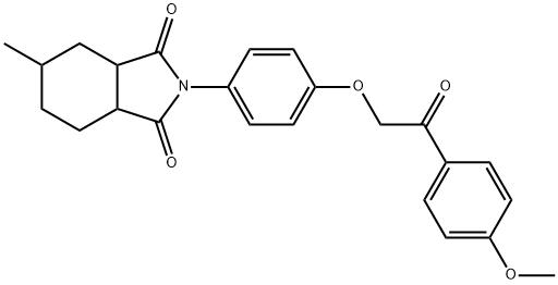 2-{4-[2-(4-methoxyphenyl)-2-oxoethoxy]phenyl}-5-methylhexahydro-1H-isoindole-1,3(2H)-dione Structure