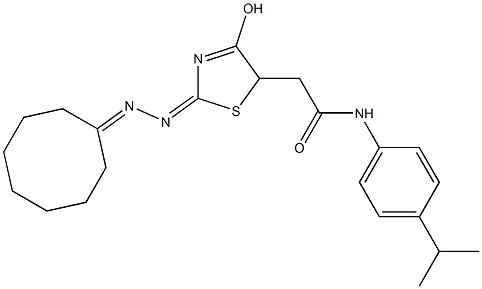2-[2-(cyclooctylidenehydrazono)-4-hydroxy-2,5-dihydro-1,3-thiazol-5-yl]-N-(4-isopropylphenyl)acetamide Structure