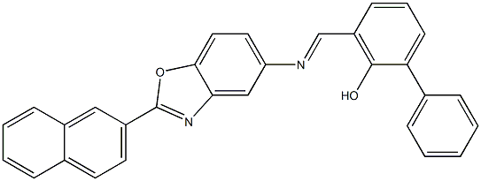 3-({[2-(2-naphthyl)-1,3-benzoxazol-5-yl]imino}methyl)[1,1'-biphenyl]-2-ol 구조식 이미지