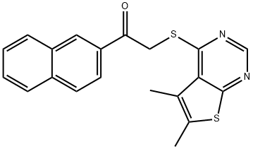 2-[(5,6-dimethylthieno[2,3-d]pyrimidin-4-yl)sulfanyl]-1-(2-naphthyl)ethanone Structure