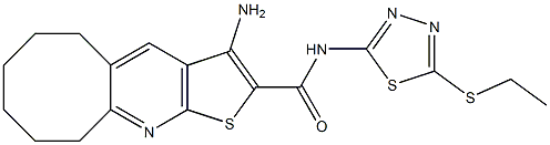 3-amino-N-[5-(ethylsulfanyl)-1,3,4-thiadiazol-2-yl]-5,6,7,8,9,10-hexahydrocycloocta[b]thieno[3,2-e]pyridine-2-carboxamide 구조식 이미지