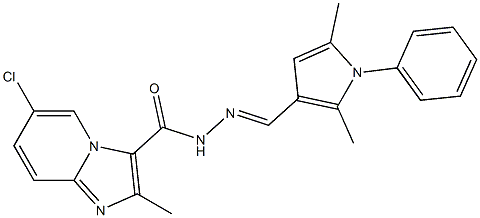 6-chloro-N'-[(2,5-dimethyl-1-phenyl-1H-pyrrol-3-yl)methylene]-2-methylimidazo[1,2-a]pyridine-3-carbohydrazide 구조식 이미지