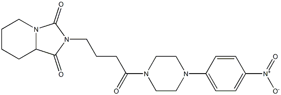 2-[4-(4-{4-nitrophenyl}-1-piperazinyl)-4-oxobutyl]tetrahydroimidazo[1,5-a]pyridine-1,3(2H,5H)-dione Structure