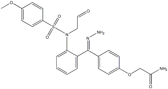 2-{4-[2-({[(4-methoxyphenyl)sulfonyl]anilino}acetyl)carbohydrazonoyl]phenoxy}acetamide 구조식 이미지