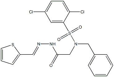 N-benzyl-2,5-dichloro-N-{2-oxo-2-[2-(2-thienylmethylene)hydrazino]ethyl}benzenesulfonamide 구조식 이미지