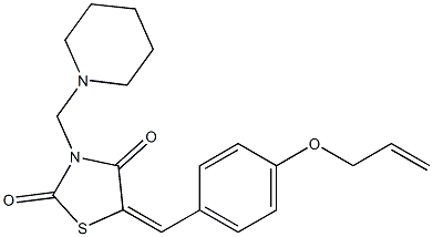 5-[4-(allyloxy)benzylidene]-3-(1-piperidinylmethyl)-1,3-thiazolidine-2,4-dione 구조식 이미지