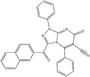 3-(2-naphthoyl)-7-oxo-1,5-diphenyl-1,7-dihydro[1,2,4]triazolo[4,3-a]pyrimidine-6-carbonitrile 구조식 이미지