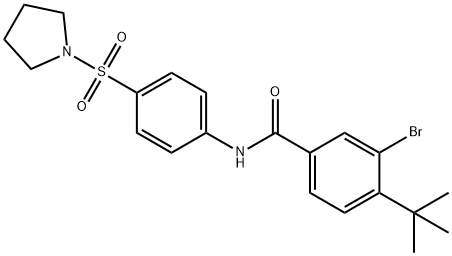 3-bromo-4-(tert-butyl)-N-[4-(1-pyrrolidinylsulfonyl)phenyl]benzamide Structure