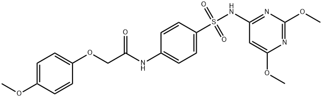 N-(4-{[(2,6-dimethoxy-4-pyrimidinyl)amino]sulfonyl}phenyl)-2-(4-methoxyphenoxy)acetamide Structure