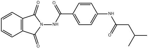 N-(1,3-dioxo-1,3-dihydro-2H-isoindol-2-yl)-4-[(3-methylbutanoyl)amino]benzamide 구조식 이미지