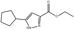 1H-Pyrazole-3-carboxylic acid, 5-cyclopentyl-, ethyl ester Structure