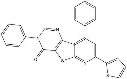 3,9-diphenyl-7-(2-thienyl)pyrido[3',2':4,5]thieno[3,2-d]pyrimidin-4(3H)-one Structure