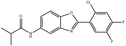 N-[2-(2-chloro-4,5-difluorophenyl)-1,3-benzoxazol-5-yl]-2-methylpropanamide 구조식 이미지