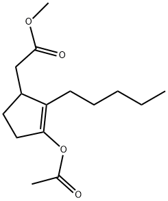 2-cyclopentene-1-acetic acid, 3-hydroxy-2-pentyl-, methyl ester acetate Structure