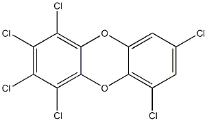 1,2,3,4,6,8-Hexachlorodibenzo[1,4]dioxin 구조식 이미지