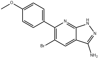 5-bromo-6-(4-methoxyphenyl)-1H-pyrazolo[3,4-b]pyridin-3-amine Structure