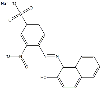 Benzenesulfonic acid, 4-[(2-hydroxy-1-naphthalenyl)azo]-3-nitro-, monosodium salt 구조식 이미지