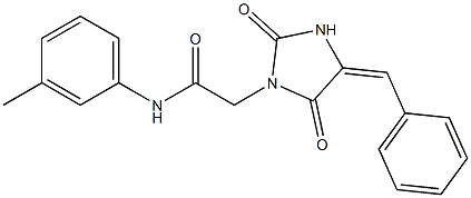 2-(4-benzylidene-2,5-dioxo-1-imidazolidinyl)-N-(3-methylphenyl)acetamide Structure