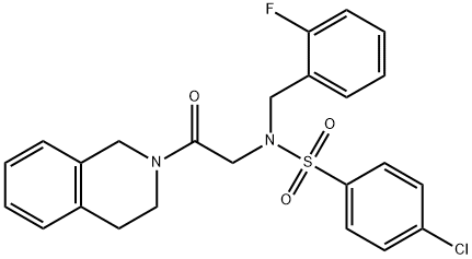 4-chloro-N-[2-(3,4-dihydroisoquinolin-2(1H)-yl)-2-oxoethyl]-N-(2-fluorobenzyl)benzenesulfonamide 구조식 이미지