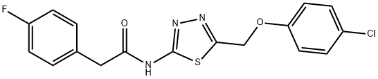 N-{5-[(4-chlorophenoxy)methyl]-1,3,4-thiadiazol-2-yl}-2-(4-fluorophenyl)acetamide Structure