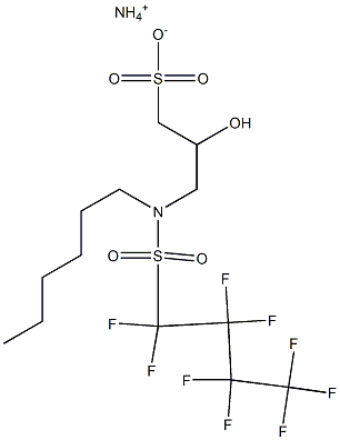 ammonium 3-(N-hexyl1,1,2,2,3,3,4,4,4-nonafluorobutanesulfonamido)-2-hydroxypropane-1-sulfonate 구조식 이미지