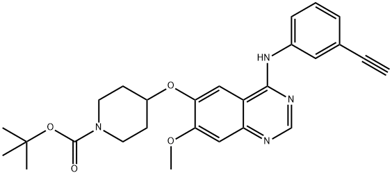 4-[(3-ethynyl-phenyl)amino]-6-[1-(tert.-butyloxycarbonyl)-piperidin-4-yloxy]-7-methoxy-quinazoline 구조식 이미지