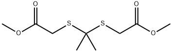 (1-methoxycarbonylmethylsulfanyl-1-methyl-ethylsulfanyl)-acetic acid methyl ester Structure