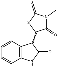 3-(3-methyl-4-oxo-2-thioxo-1,3-thiazolidin-5-ylidene)-1,3-dihydro-2H-indol-2-one Structure